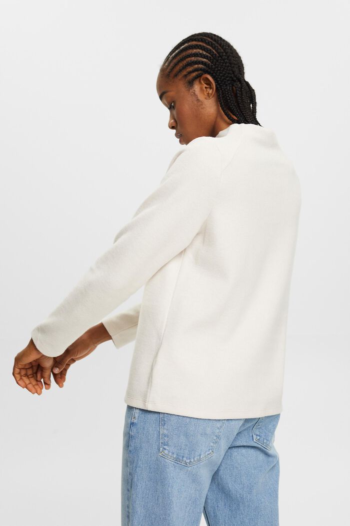High-necked long-sleeved top, OFF WHITE, detail image number 3