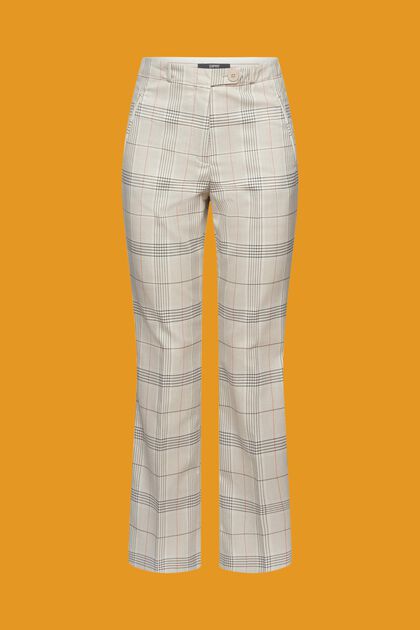 Chequered trousers with kick flare