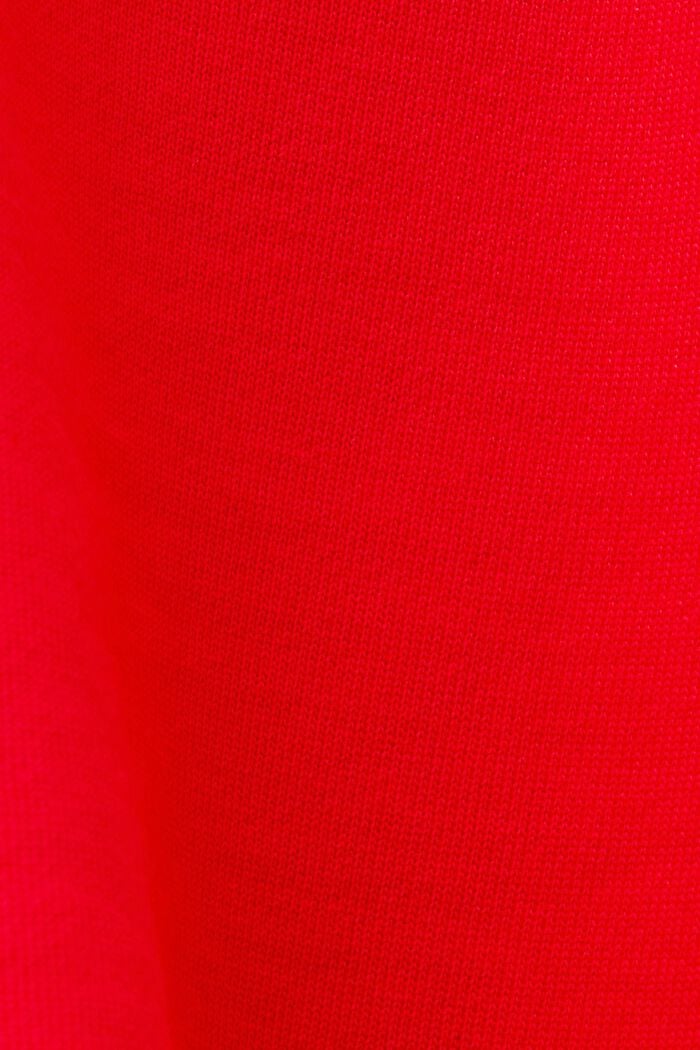 Cropped hoodie, 100% cotton, RED, detail image number 4