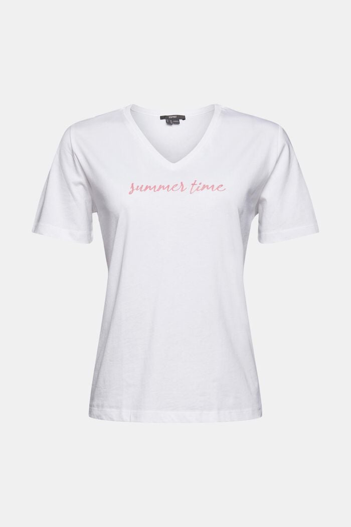 T-shirt with printed lettering, organic cotton