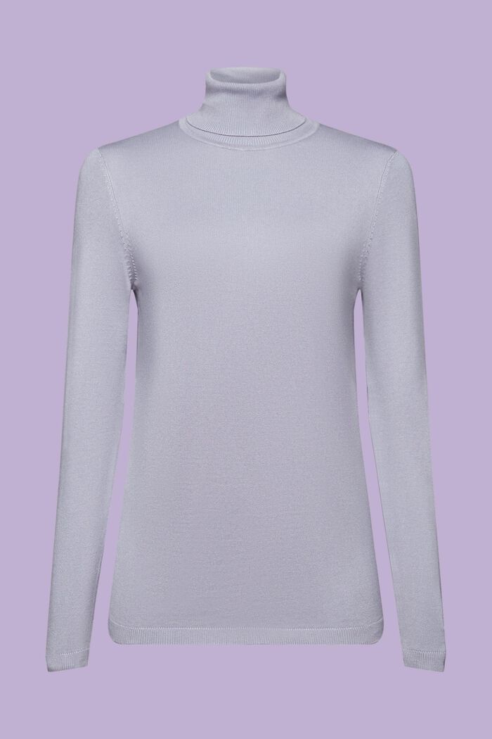 Long-Sleeve Turtleneck Sweater, LIGHT BLUE LAVENDER, detail image number 6