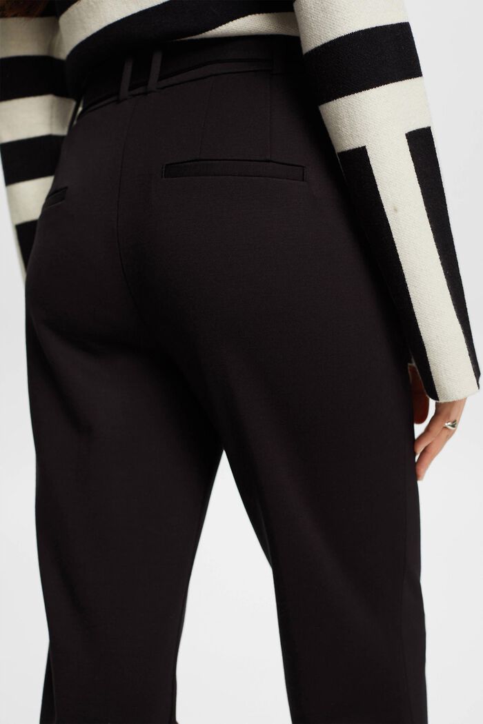 High-rise trousers with belt, BLACK, detail image number 4