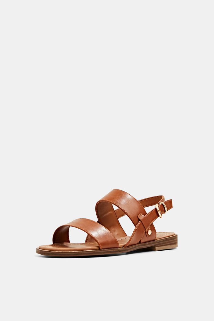 Sandals with wide straps, CARAMEL, detail image number 2