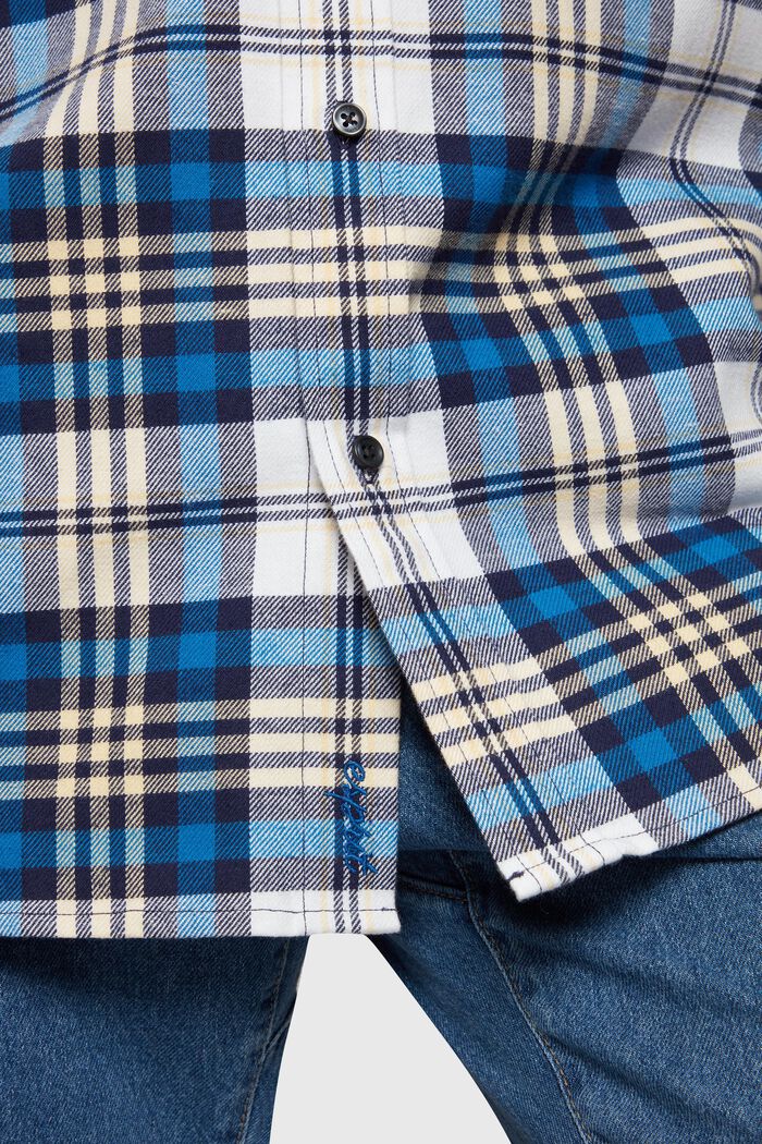 Plaid flannel shirt, BLUE, detail image number 3