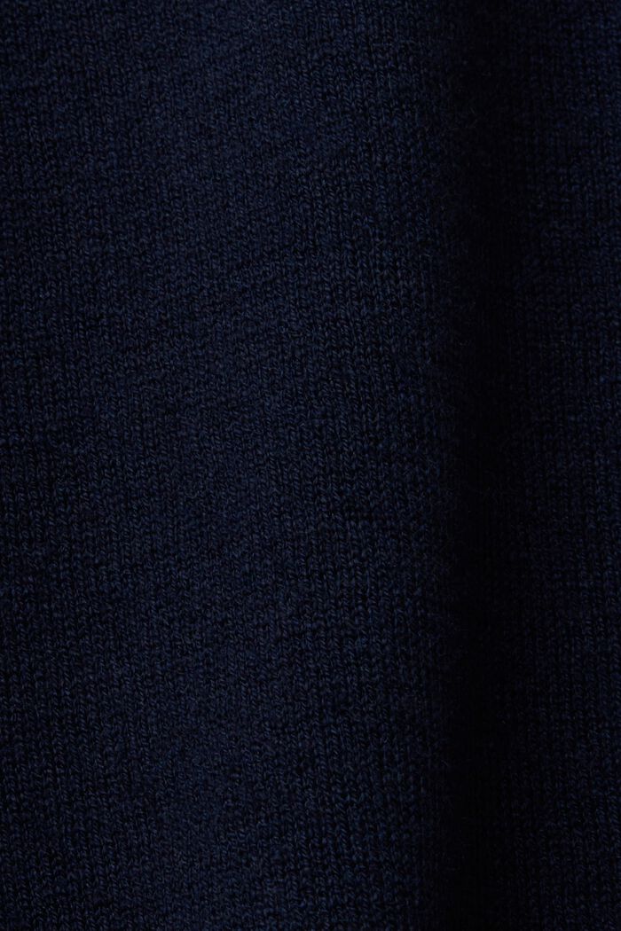 CURVY cropped sleeve sweater with linen, NAVY, detail image number 1