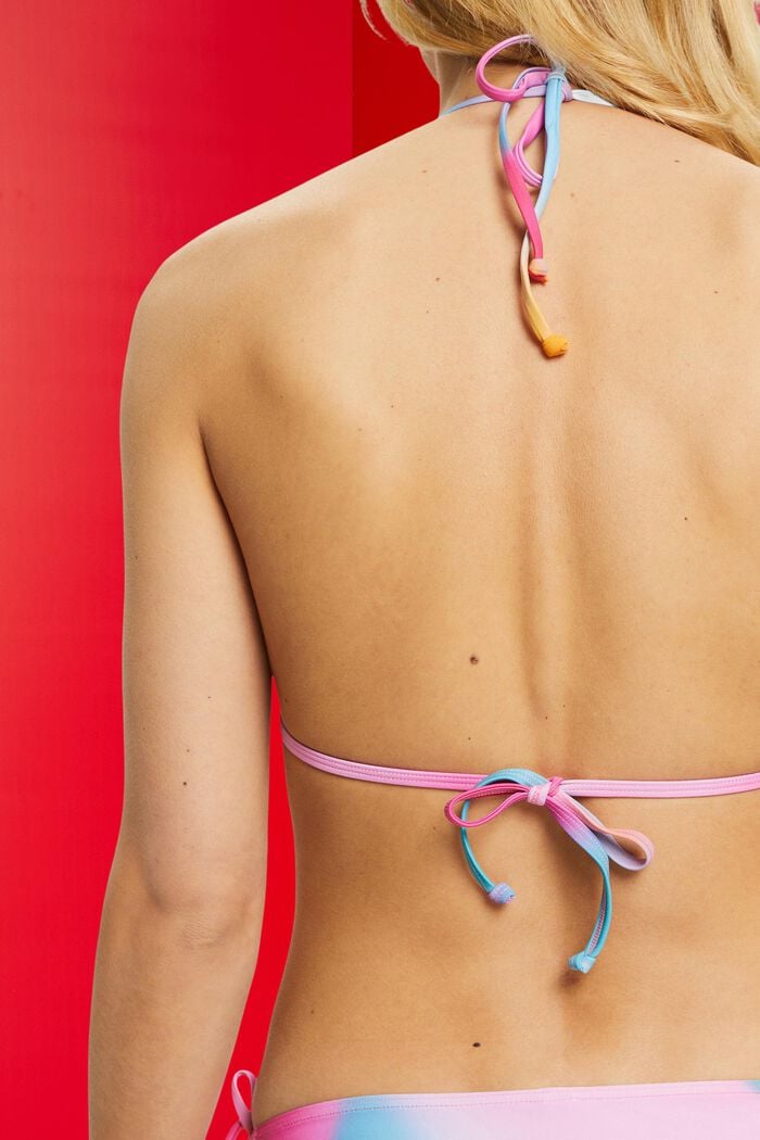 Tie dye triangle padded bikini, PINK, detail image number 3