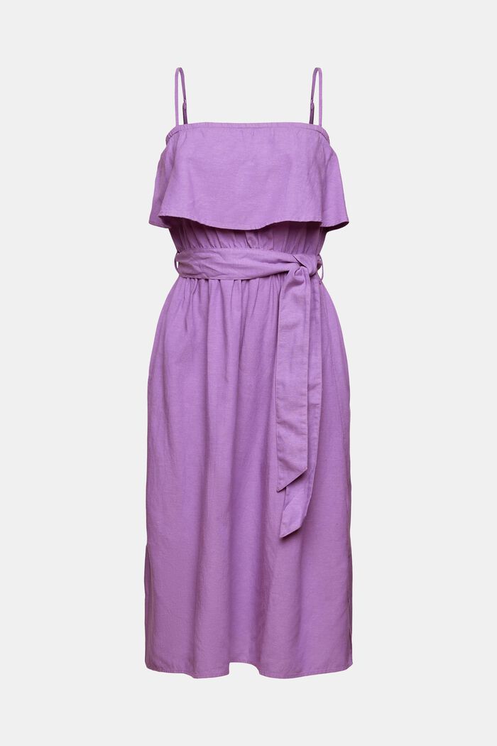 Linen blend: dress with adjustable straps, VIOLET, detail image number 5