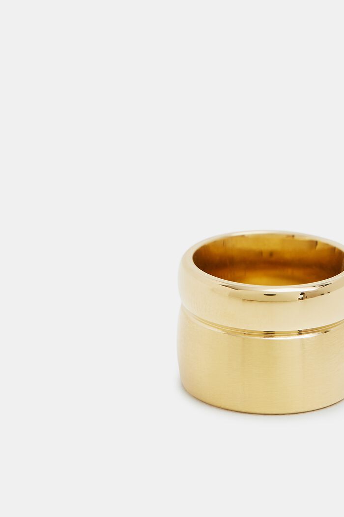 Stainless steel statement ring, GOLD, detail image number 1