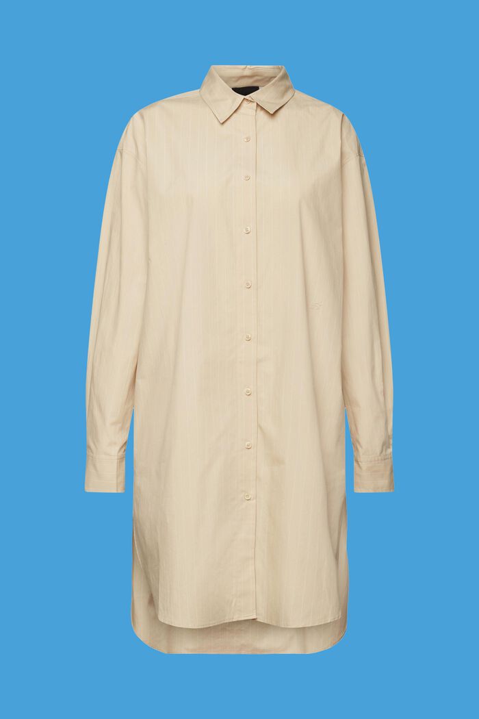 Pinstriped shirt dress, 100% cotton, BEIGE, detail image number 6