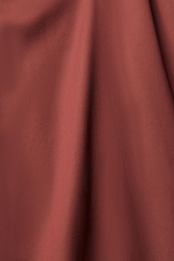 Satin ruffle collar dress, LENZING™ ECOVERO™, BORDEAUX RED, detail image number 1