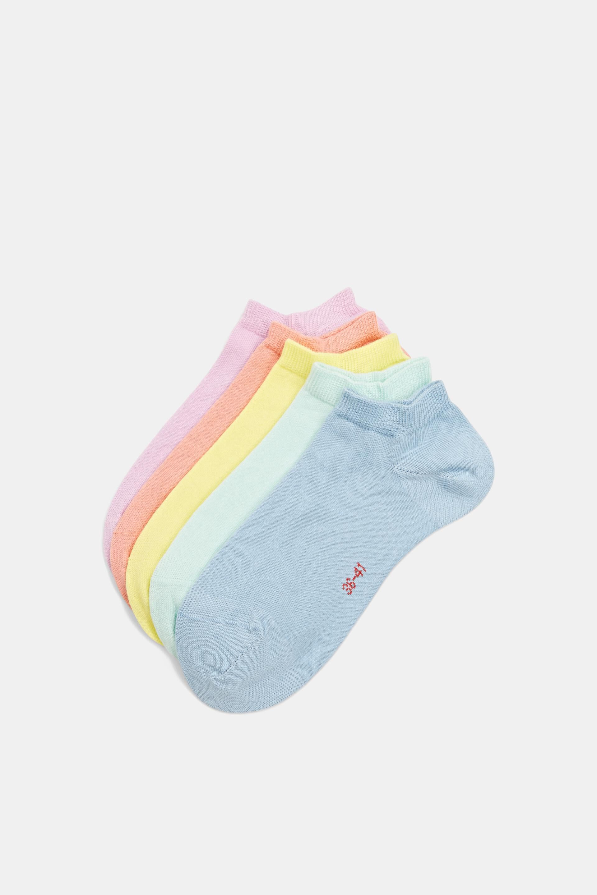 ESPRIT - Five-pack of sneaker socks, blended organic cotton at our online  shop