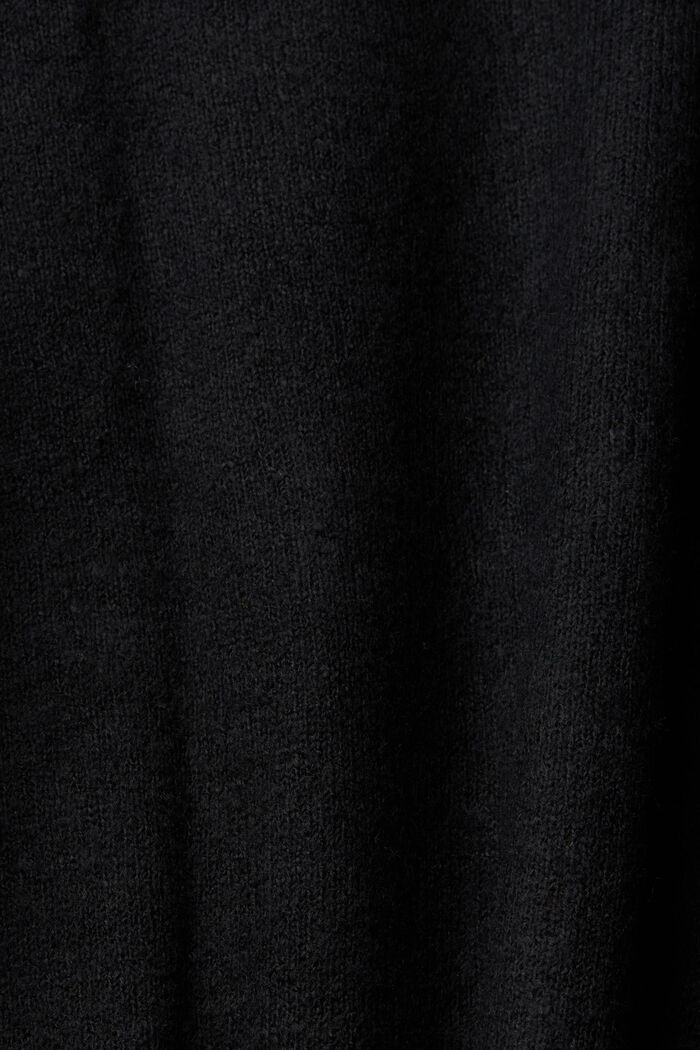 Knitted roll neck sweater, BLACK, detail image number 1