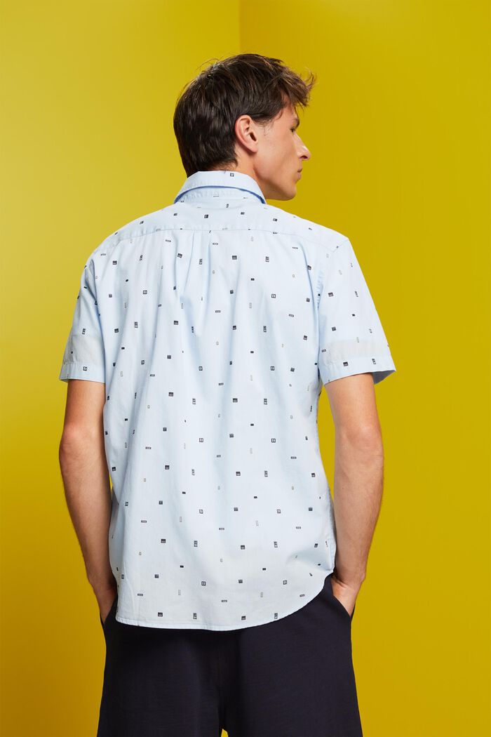 Patterned short sleeve shirt, 100% cotton, PASTEL BLUE, detail image number 3