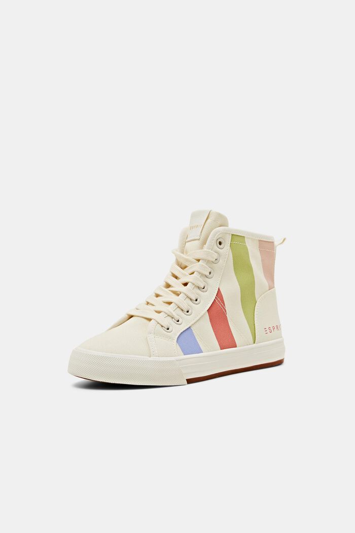High-top canvas trainers with stripes, MULTI COLOUR, detail image number 2