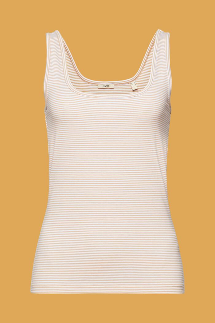 Striped cotton tank top, SAND, detail image number 6