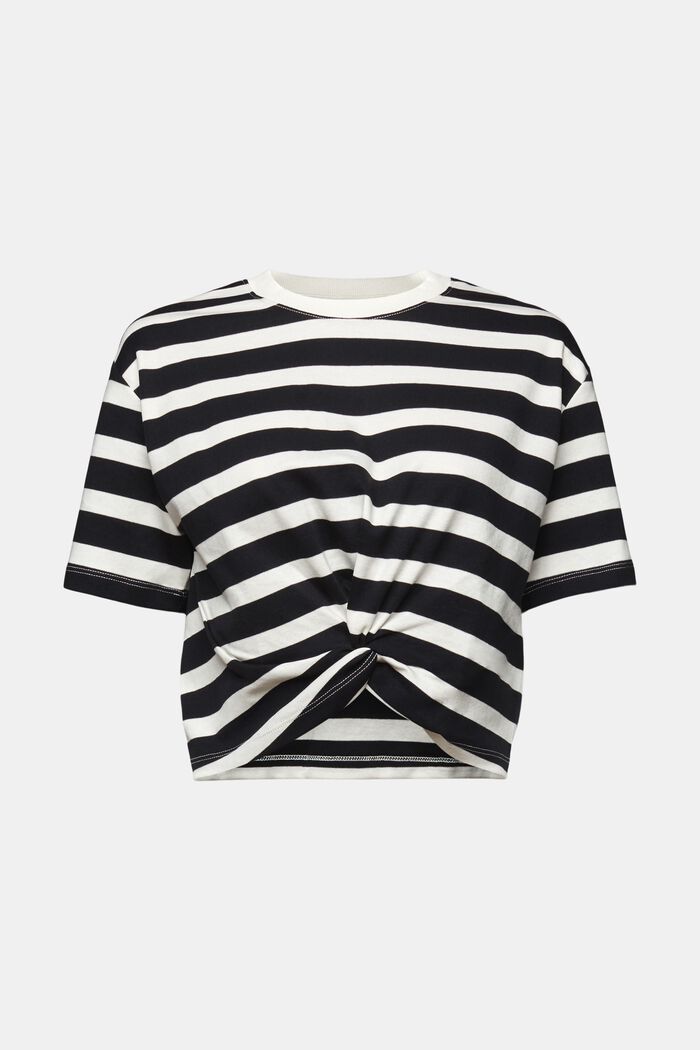 Striped Twisted T-Shirt, BLACK, detail image number 5