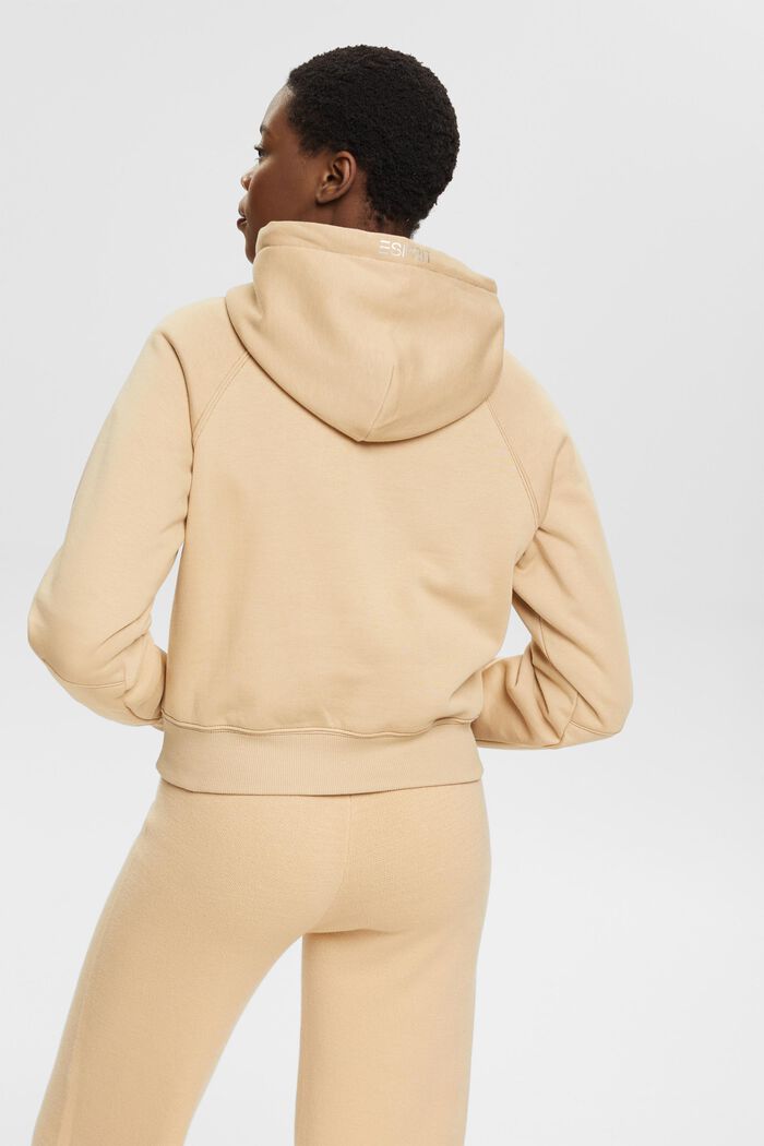 Cropped hoodie with dolphin logo, SAND, detail image number 3