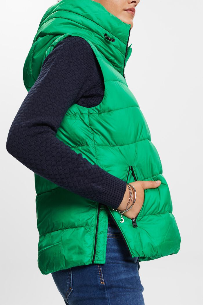 Recycled: quilted body warmer, GREEN, detail image number 4