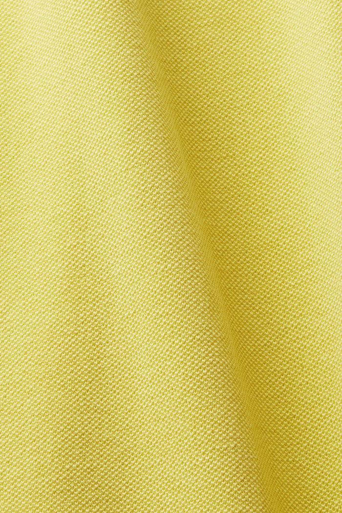 Stone-washed cotton pique polo shirt, DUSTY YELLOW, detail image number 5