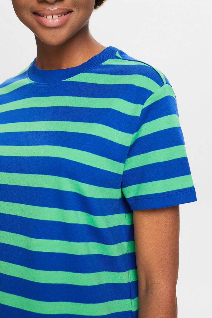 Striped Crewneck T-Shirt, BRIGHT BLUE, detail image number 3