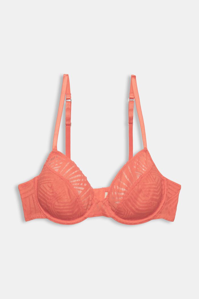 Underwired, unpadded bra, CORAL, detail image number 4