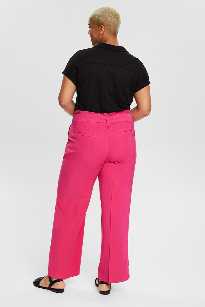 CURVY paperbag trousers, LENZING™ ECOVERO™, PINK FUCHSIA, detail image number 3