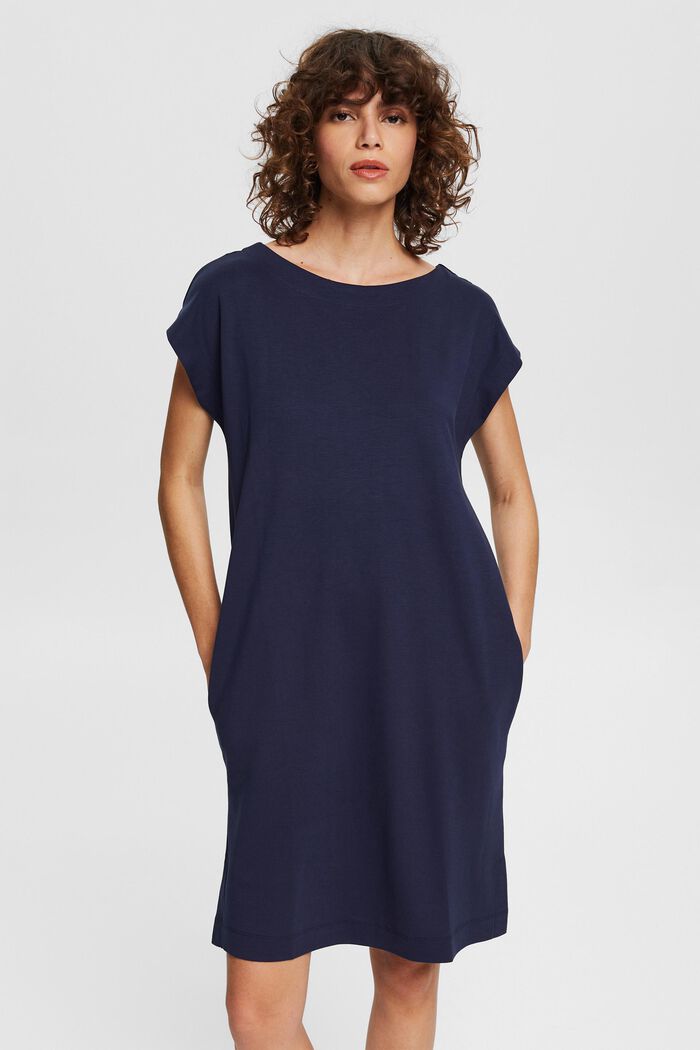 Knee-length jersey dress with TENCEL™, NAVY, detail image number 0