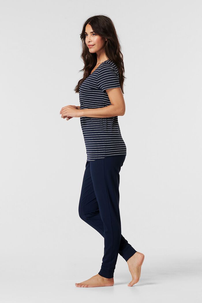 Stretch jersey pyjamas with a nursing function, NIGHT BLUE, detail image number 0