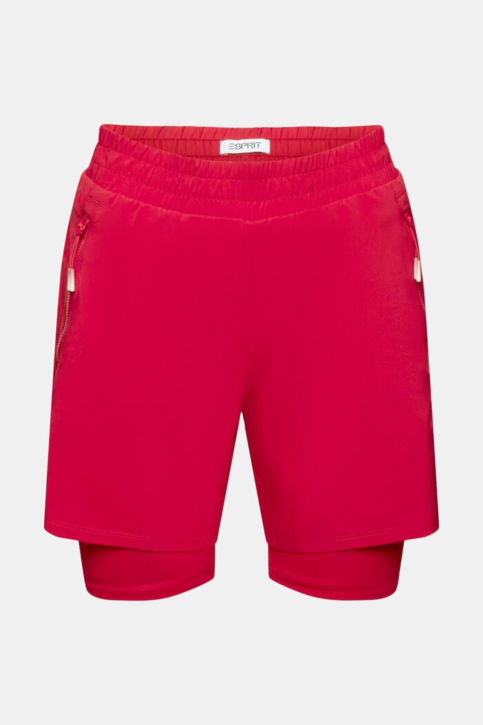 Active Double-Layer Shorts, DARK RED, detail image number 6