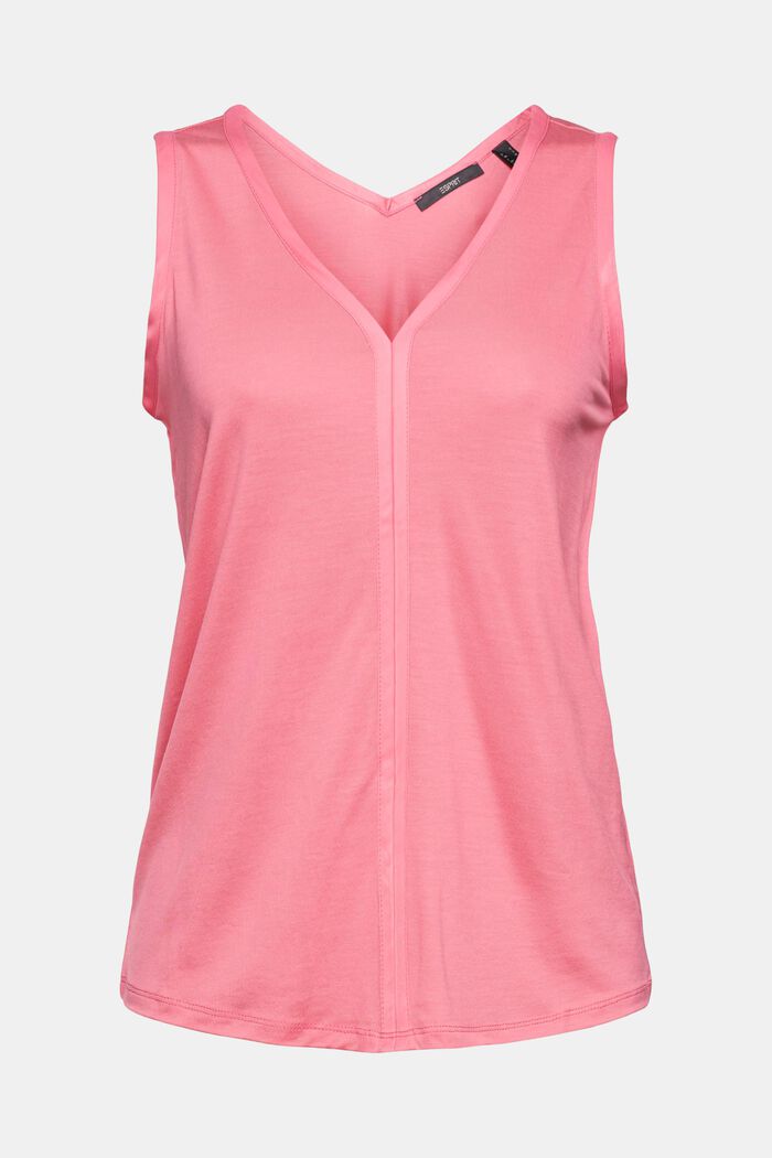 Made of TENCEL™: V-neck top, PINK FUCHSIA, overview