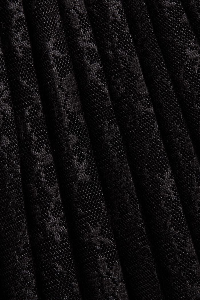 Pleated Lace Midi Skirt, BLACK, detail image number 4