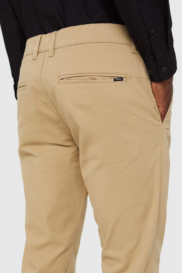 Stretch chinos, organic cotton, BEIGE, detail image number 3