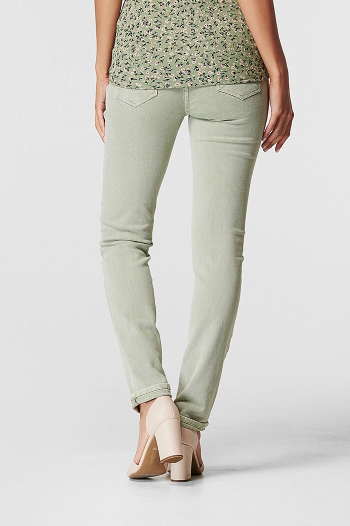 Stretch trousers with an over-bump waistband, REAL OLIVE, detail image number 1