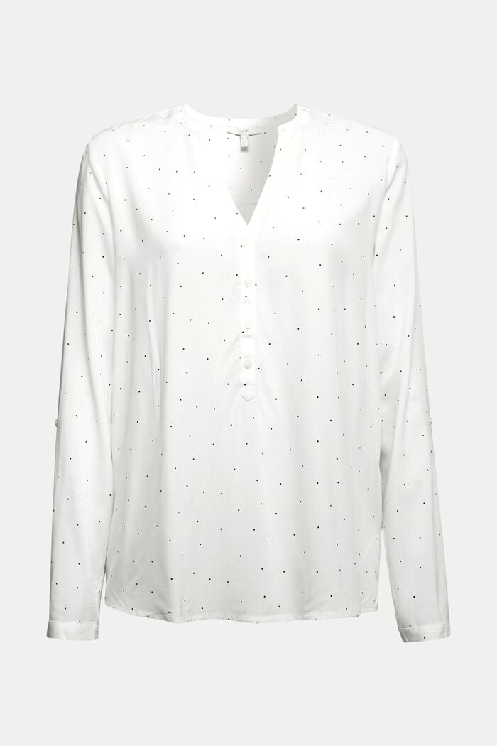 Henley blouse made of LENZING™ ECOVERO™, OFF WHITE, detail image number 0