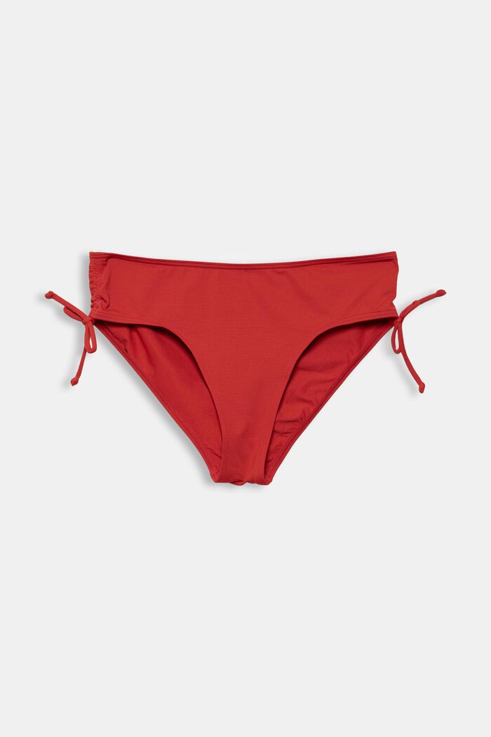 Made of recycled material: bikini briefs with texture, RED, overview