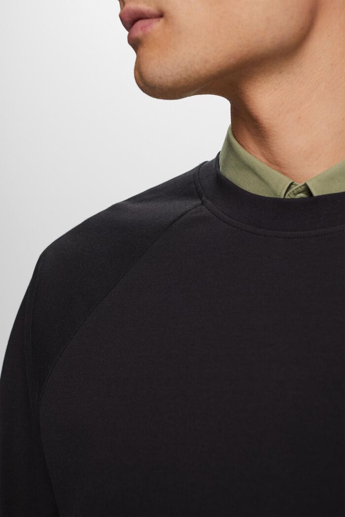 Basic sweatshirt, cotton blend, BLACK, detail image number 2