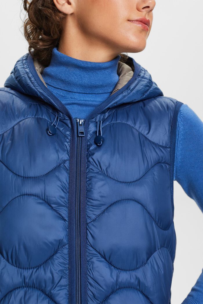 Recycled: longline quilted body warmer, GREY BLUE, detail image number 2