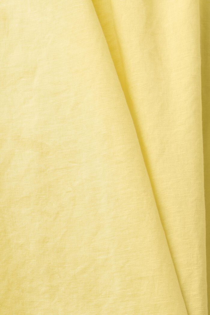Sleeveless linen blend blouse, LIGHT YELLOW, detail image number 4