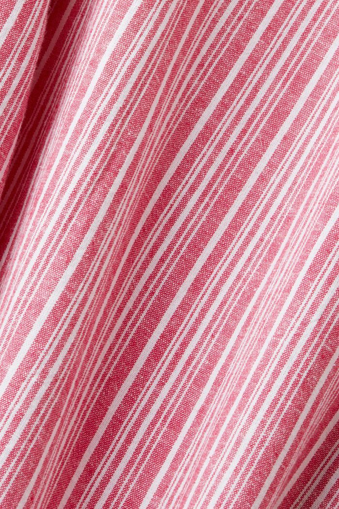 Striped shirt with linen, DARK PINK, detail image number 5