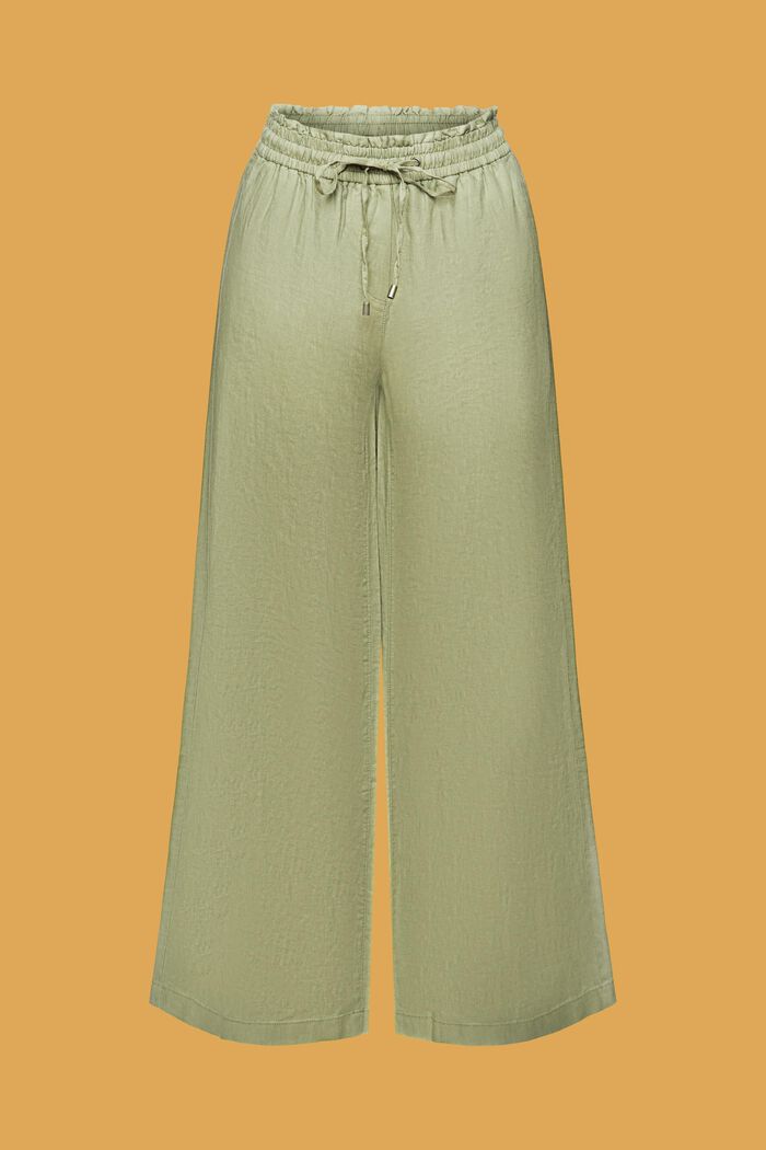 Wide fit linen trousers, LIGHT KHAKI, detail image number 7