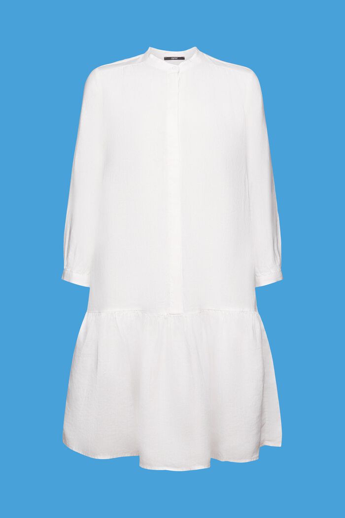 Mini shirt dress, 100% linen, WHITE, detail image number 6