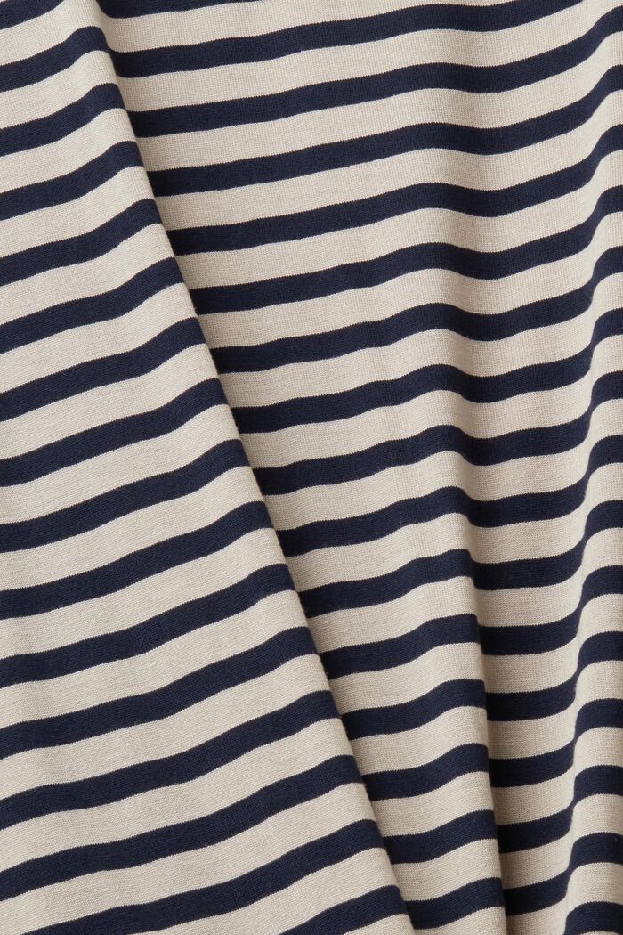 Striped long-sleeved top with buttons, LIGHT TAUPE, detail image number 4