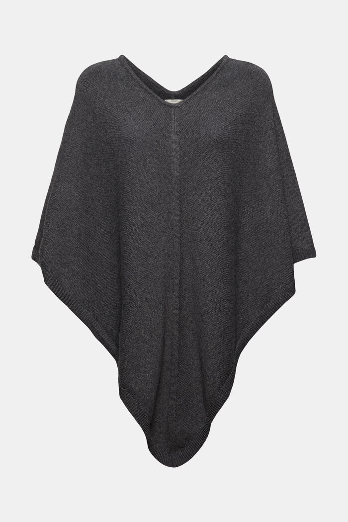 Recycled: blended wool poncho
