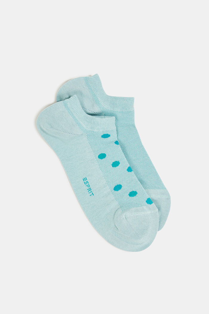 2-pack of trainer socks with mesh, organic cotton, BROOK GREEN, detail image number 0