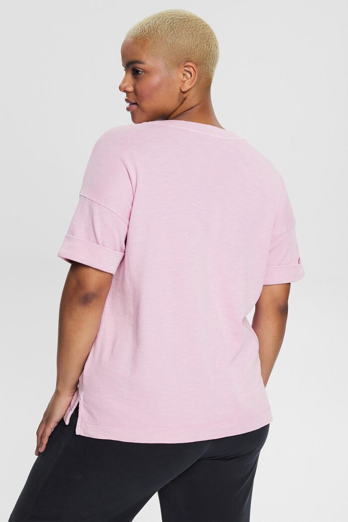 CURVY T-shirt with a V-neckline, PINK, detail image number 3