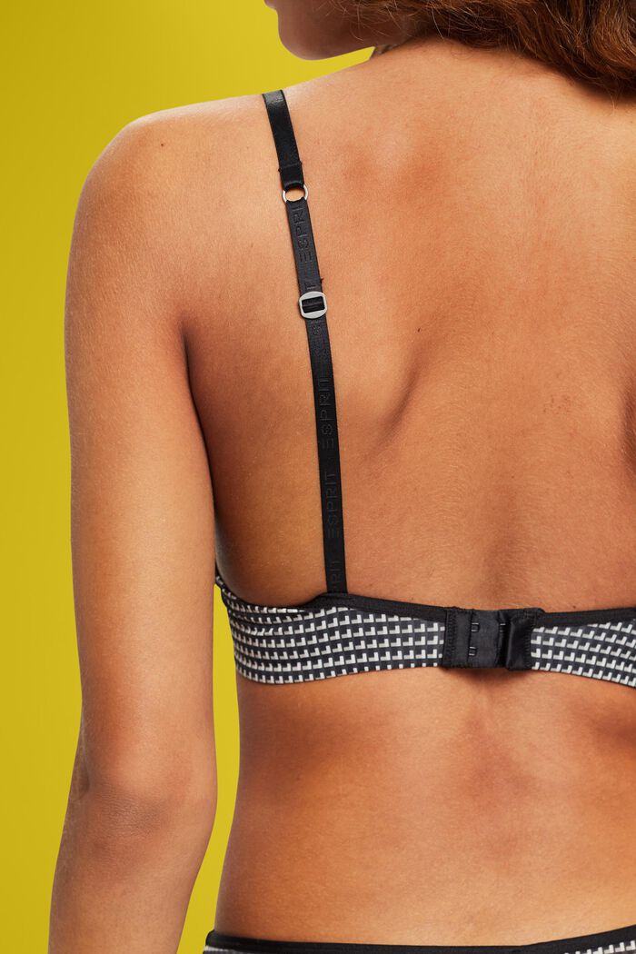 Padded wireless bra with geo print, BLACK, detail image number 3
