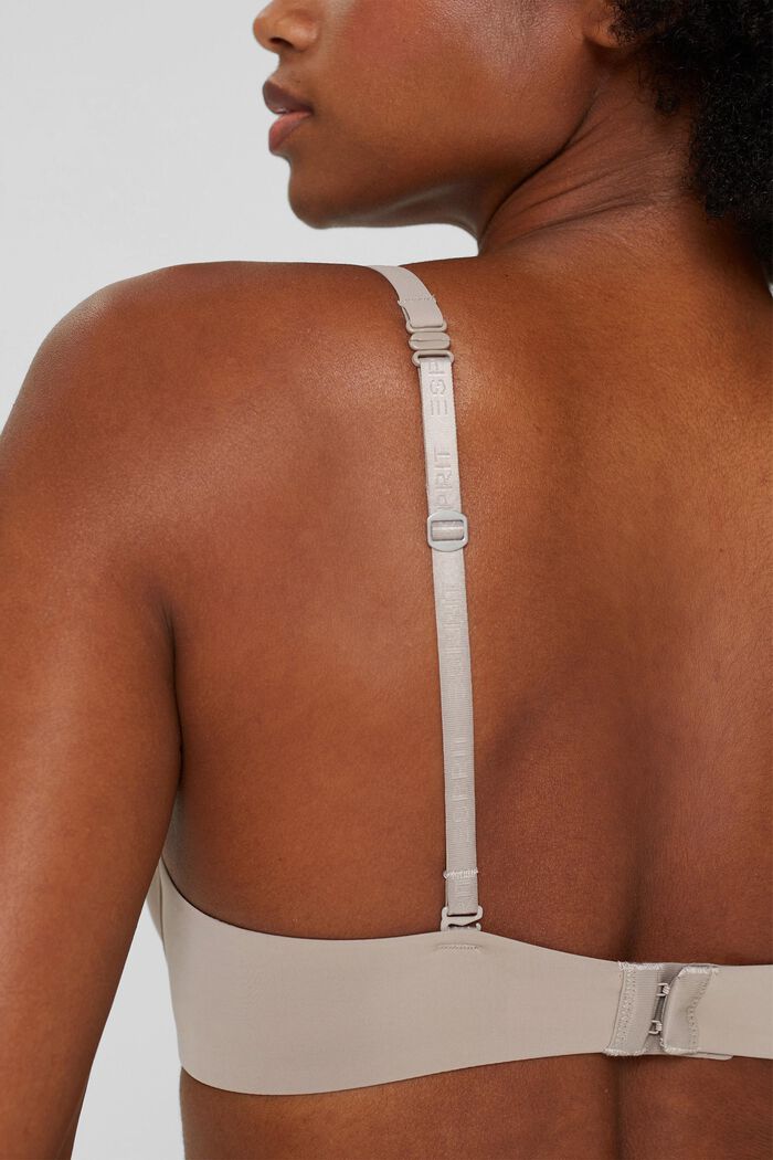 Recycled: padded, underwire bra with lace, LIGHT TAUPE, detail image number 3