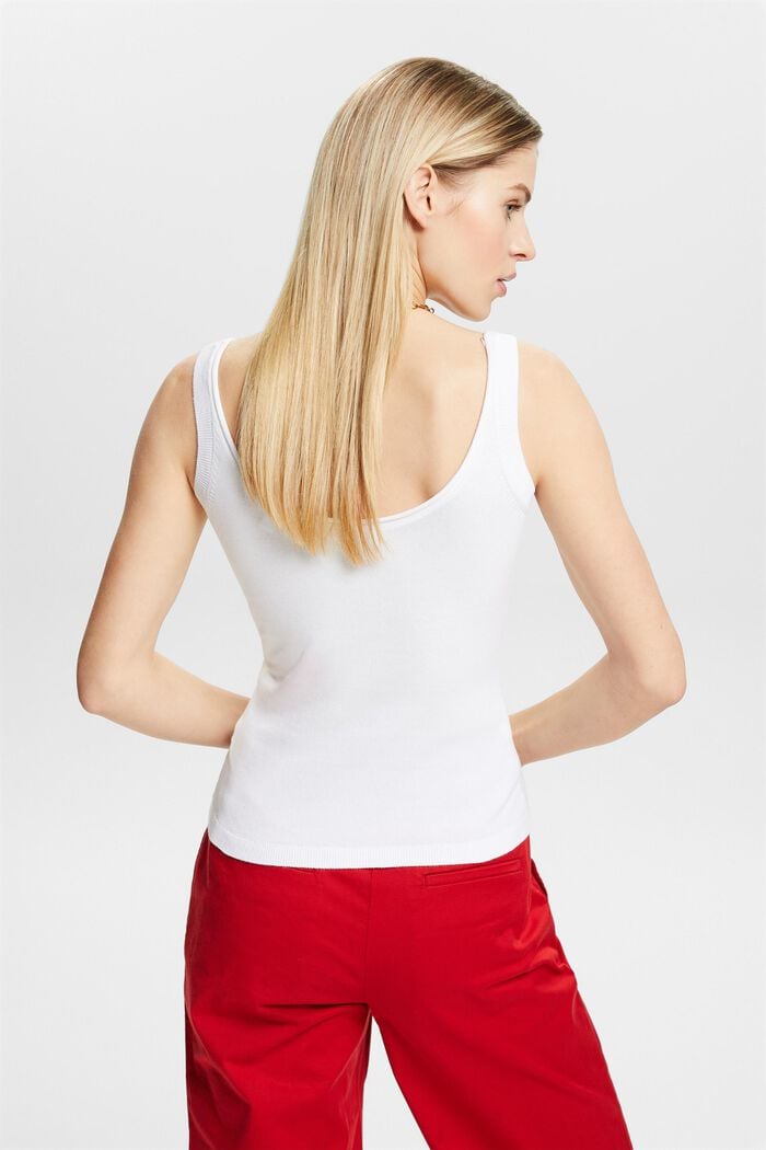 Scoop Neck Sweater Tank, WHITE, detail image number 3
