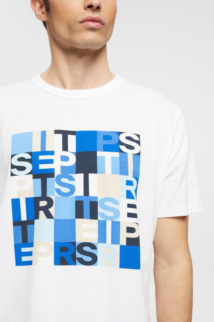 T-shirt with logo print, organic cotton, WHITE, detail image number 2