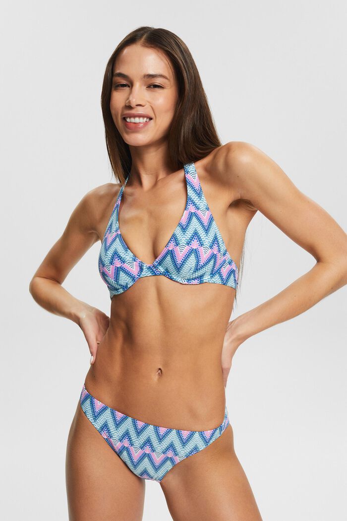 Made of recycled material: patterned bikini bottoms, BRIGHT BLUE, detail image number 0